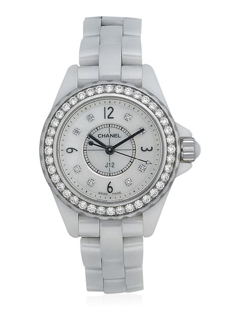 chanel j12 with diamonds|chanel j12 white with diamonds.